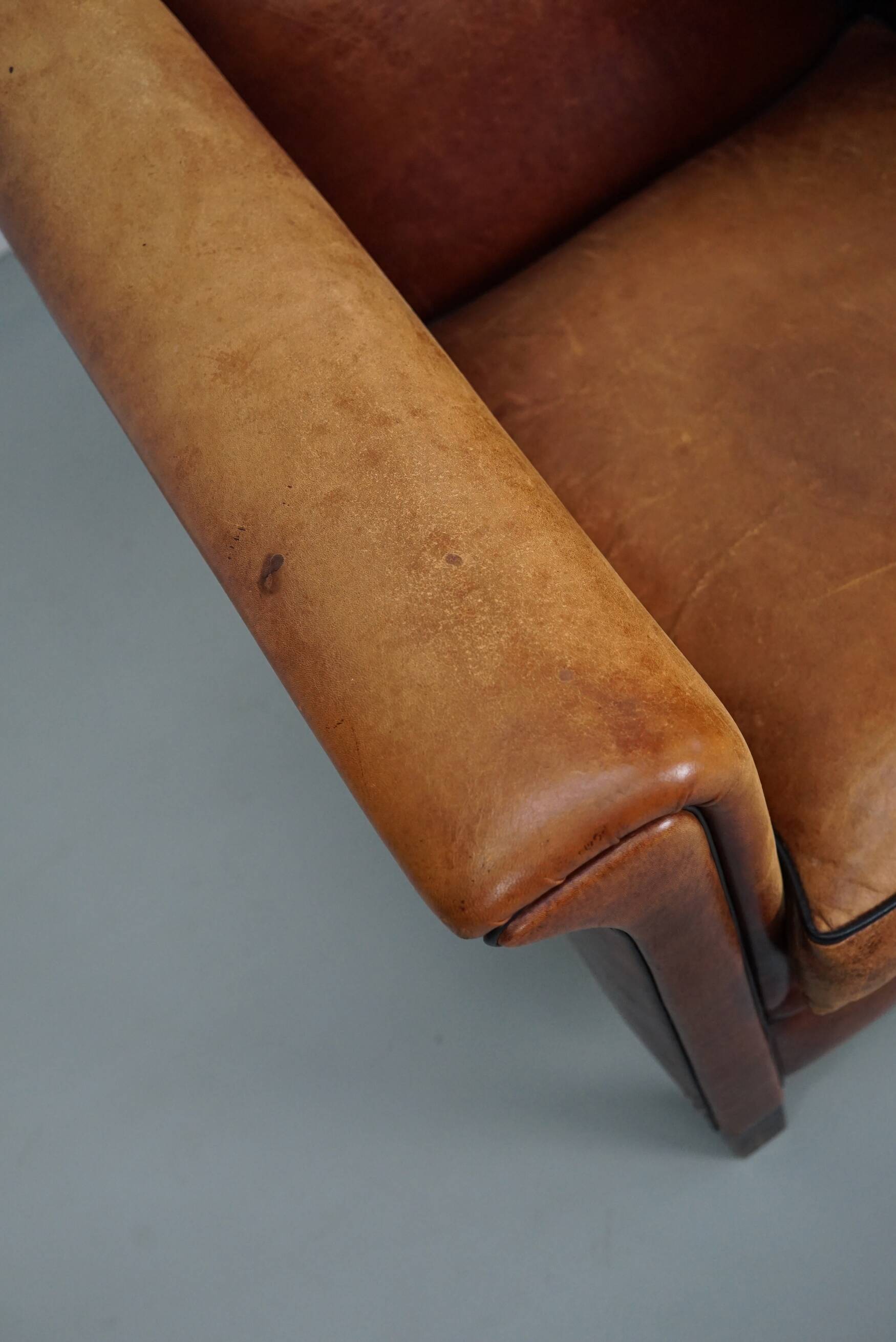 Vintage Dutch Club Chair in Cognac Leather, Set of 2