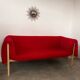 3-seater sofa Ligne Roset Ruché design Inga Sempé red alcantara