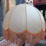 Floor lamp with fringed shade