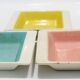 Set of three German ceramic catchalls from the 1950s.