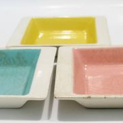 Set of three German ceramic catchalls from the 1950s.