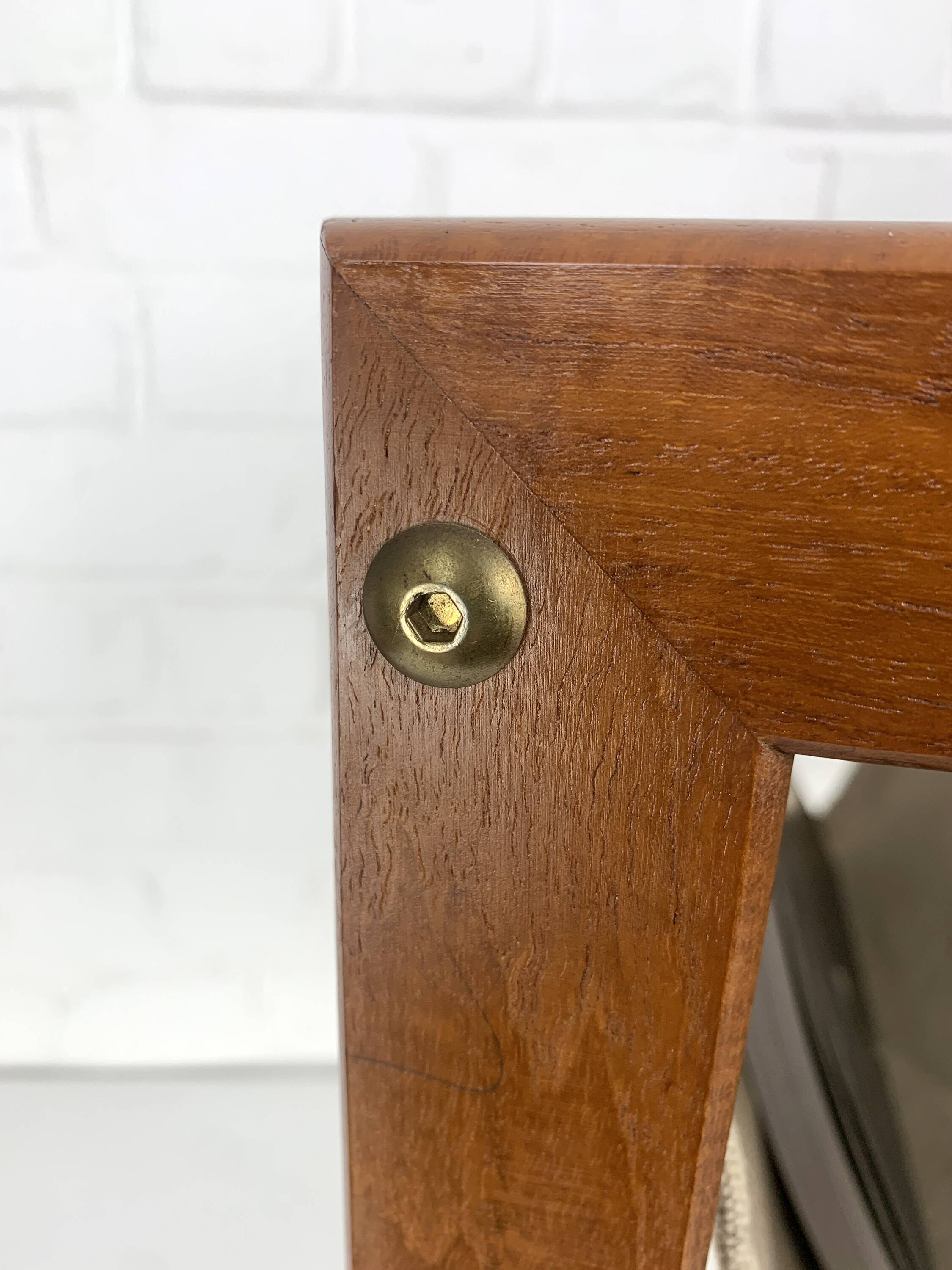 Danish teak side table with magazine rack, 1960s