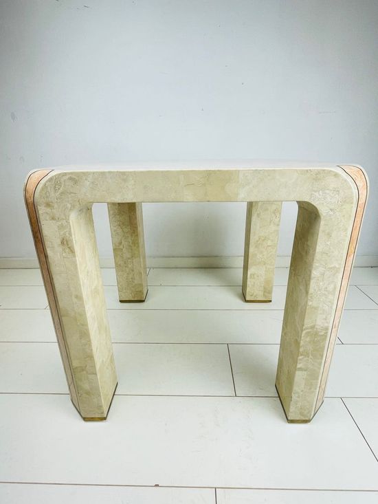 Table vintage en marbre Maitland Smith Hollywood Regency années 1980