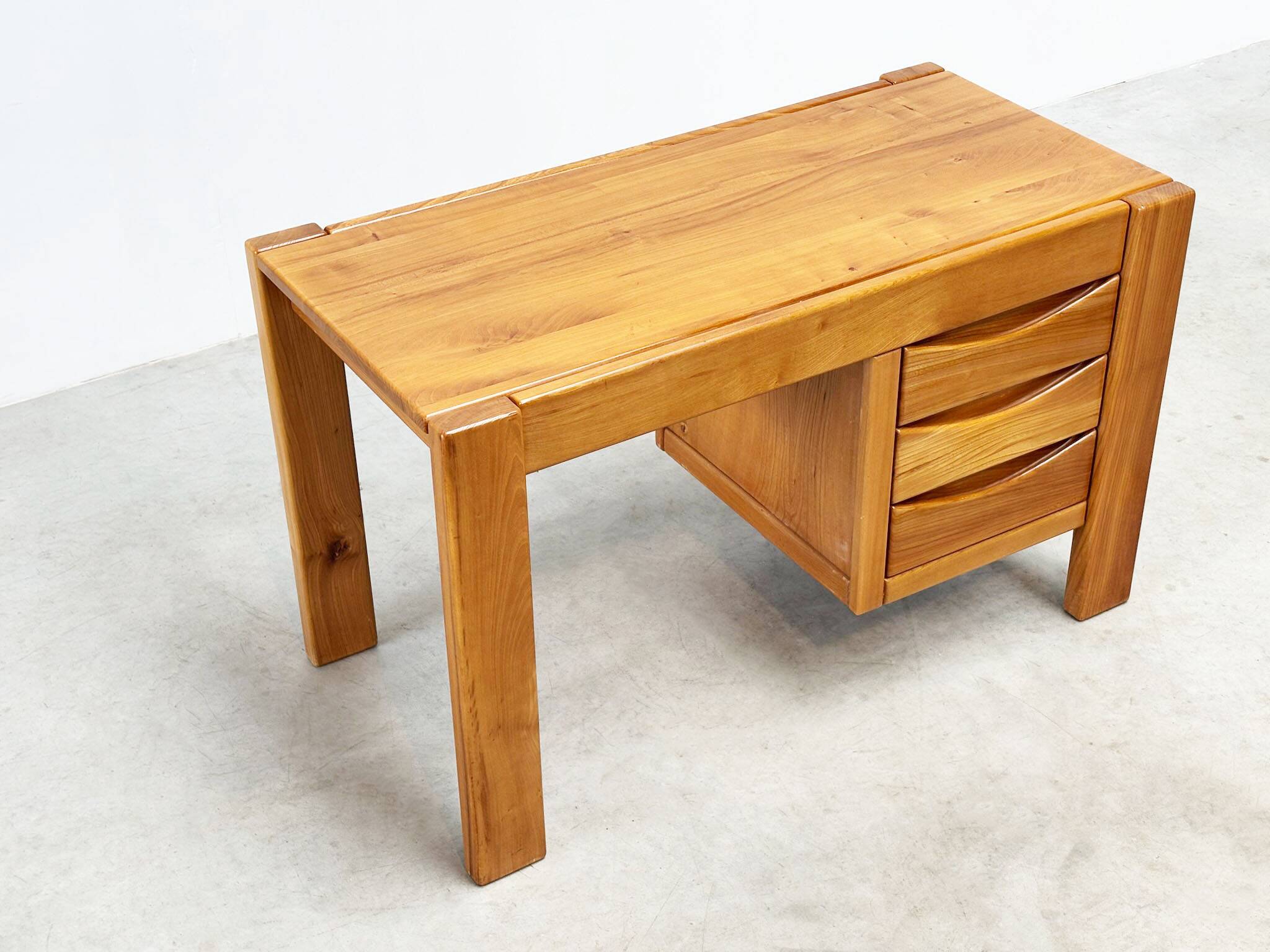 Solid elm desk by Roland Haeusler for Maison Regain