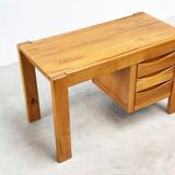Solid elm desk by Roland Haeusler for Maison Regain