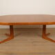 Vintage round dining table | extendable | teak | 120 cm - 220 cm