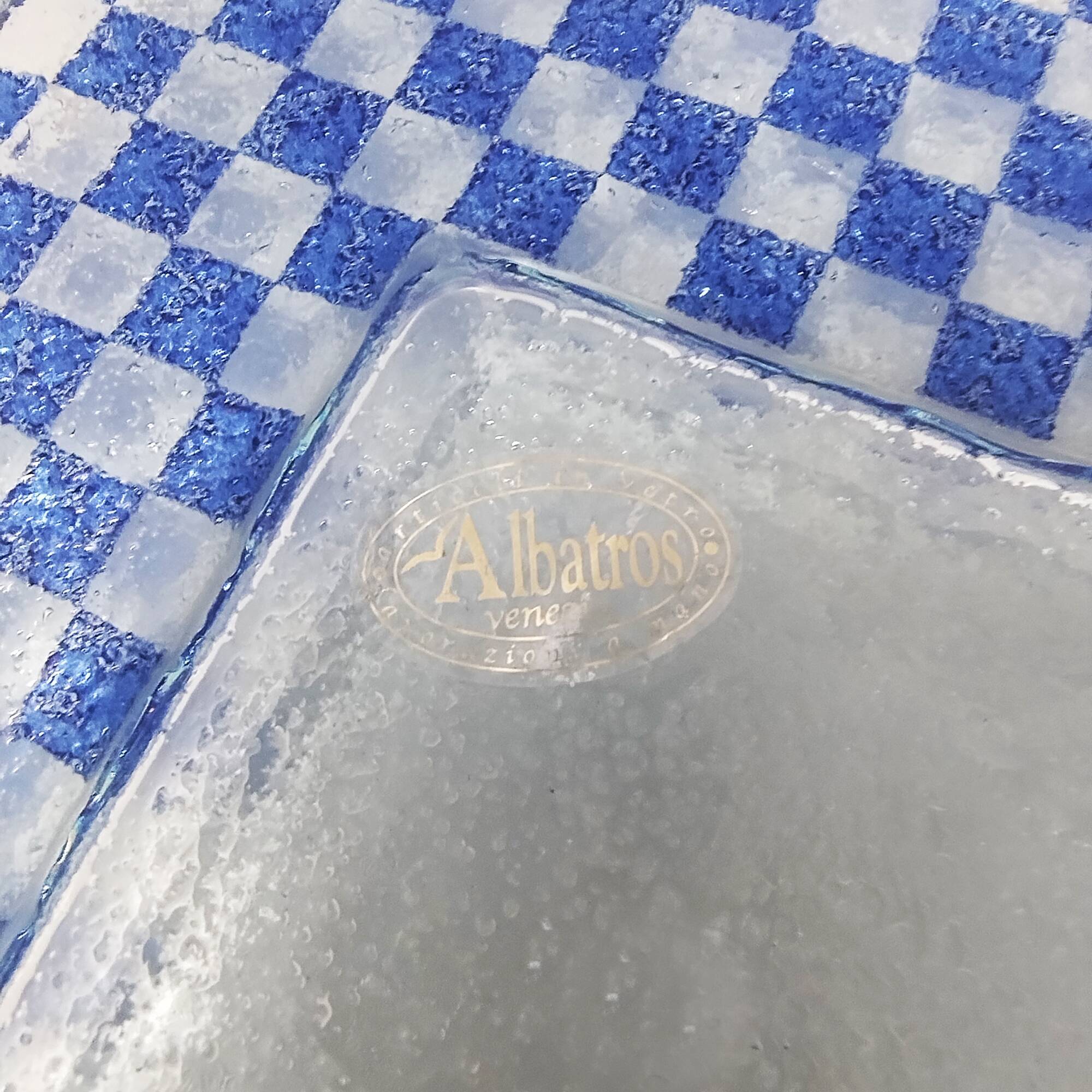 1970s Astonishing Italian tray by Albatros in Murano glass.