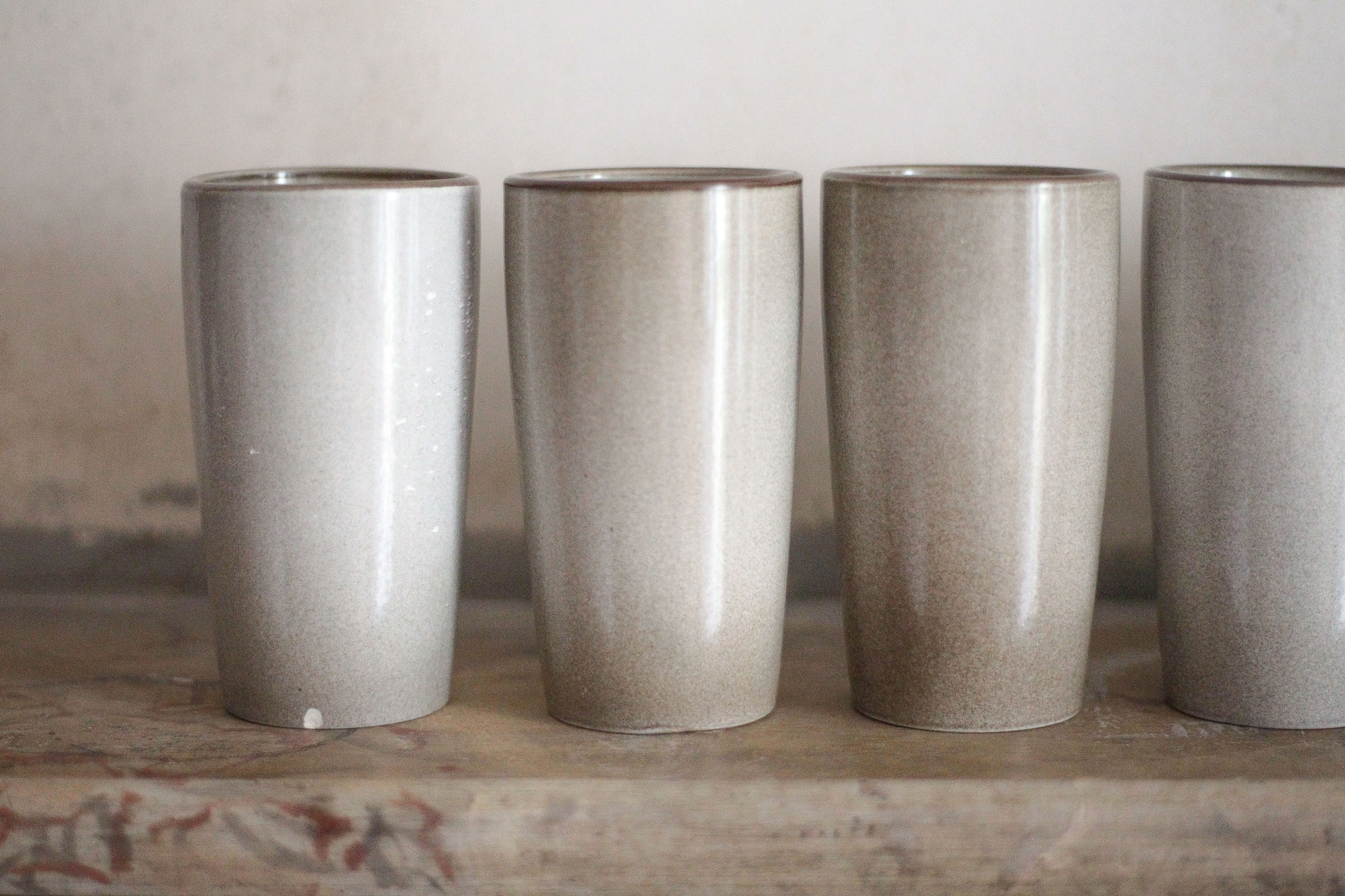 Service 10 mugs en grès de Salins vintage