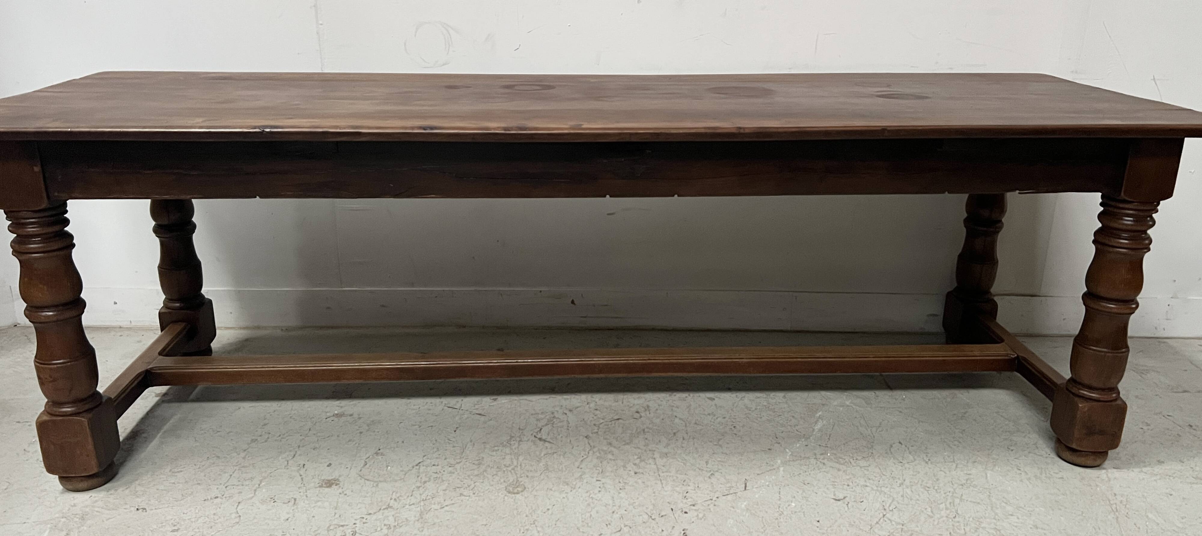 Large 19th Century Farmhouse Table in Solid Beech