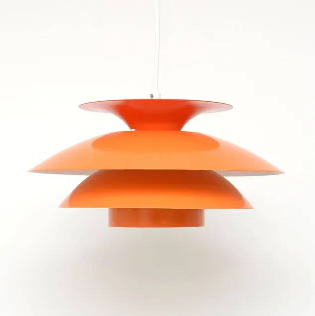 Orange Scandinavian lamp, 1970s