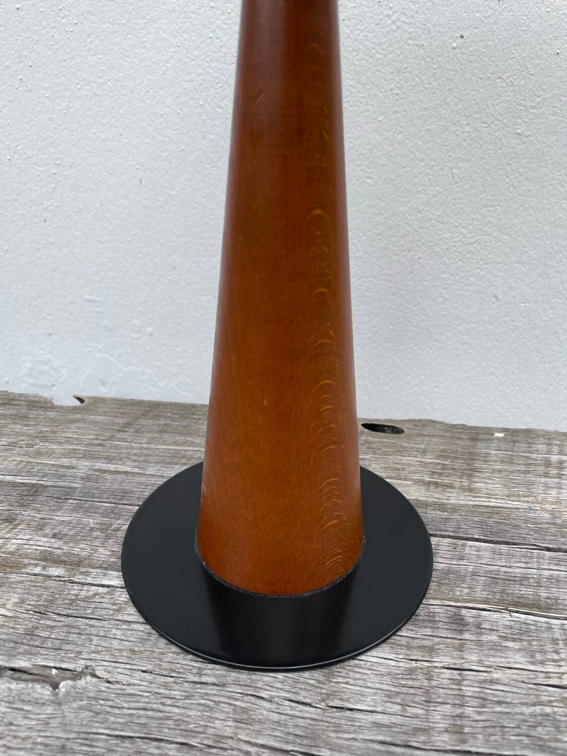 1980s metal and wood lamp