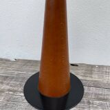 1980s metal and wood lamp