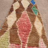 Handmade woolen bohemian Berber runner rug