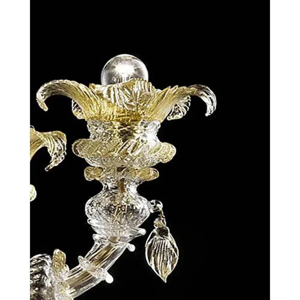 Venetian Cà Rezzonico Floral Gold Murano Style Glass Chandelier From Simoen