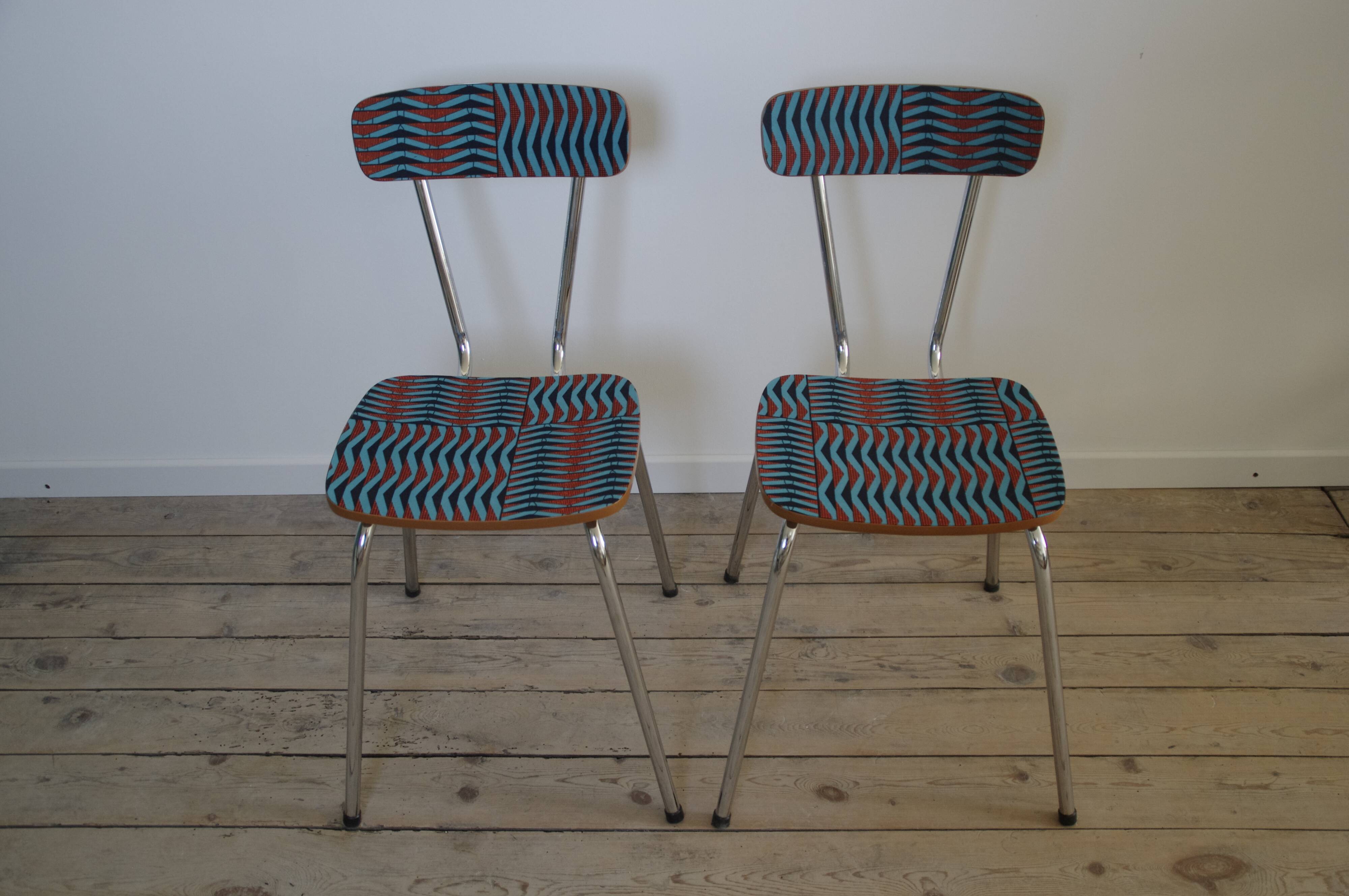 Paire de chaises en tissu