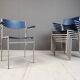 Minimalist Metal and Plywood Stackable Armchairs by Gijs Van Der Sluis, Set of 6