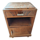 Vintage Wooden Nightstand with Marble Top