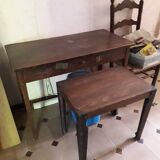 Bureau + tabouret bois