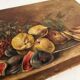 Peinture ancienne huile sur toile nature morte aux fruits exotiques
