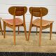 Série de 4 chaises paillées 1950 Roger landault  éditeur robert sentou
