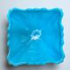 Footed bowl in turquoise blue opaline from the 1930s/40s.