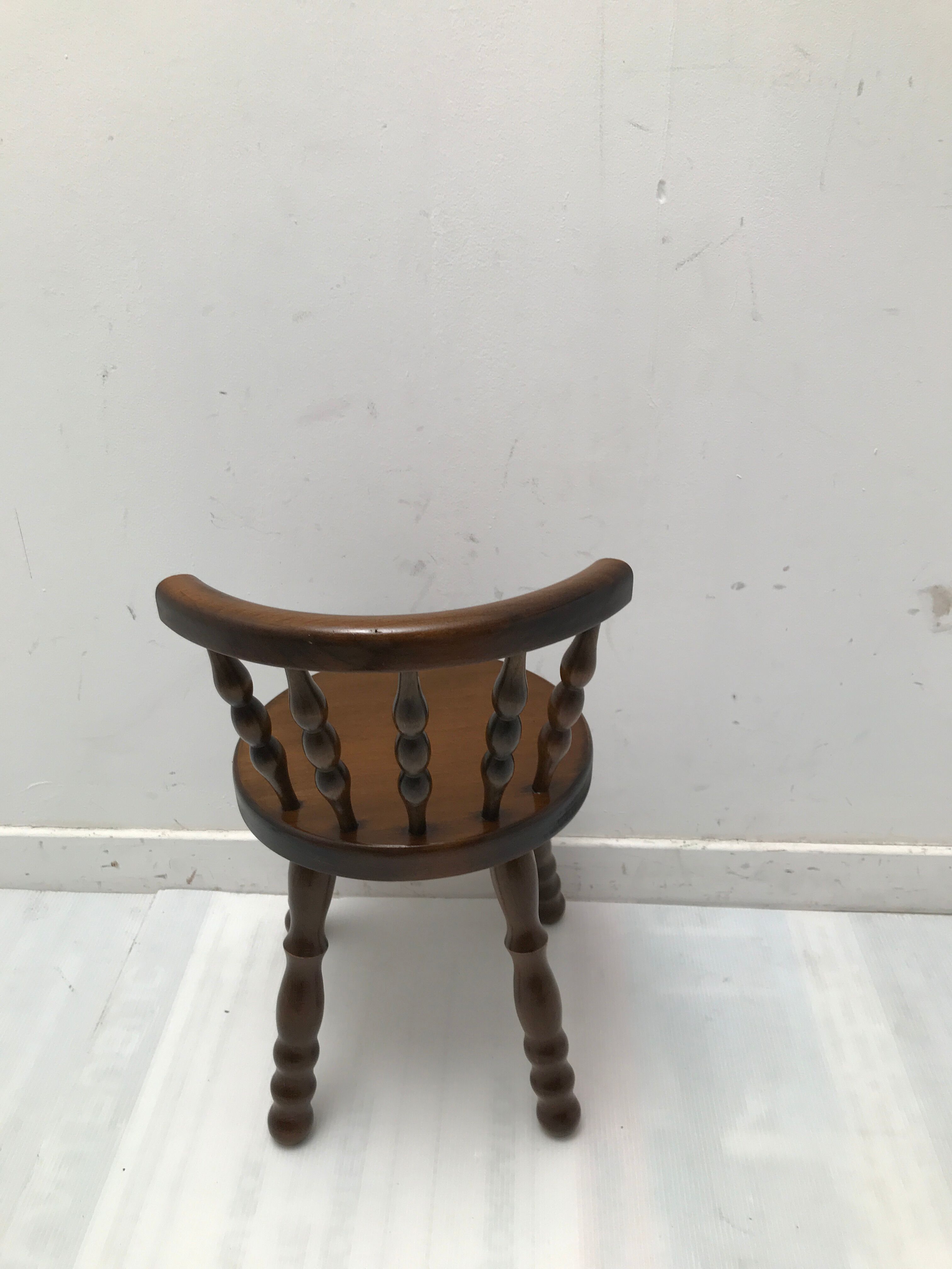 Old wooden child chair turned