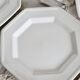 6 Vintage Octagonal Beaded Flat Dessert Plates - Johnson Brothers