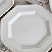 6 assiettes à dessert vintage octogonales à décor perlé, Johnson Brothers