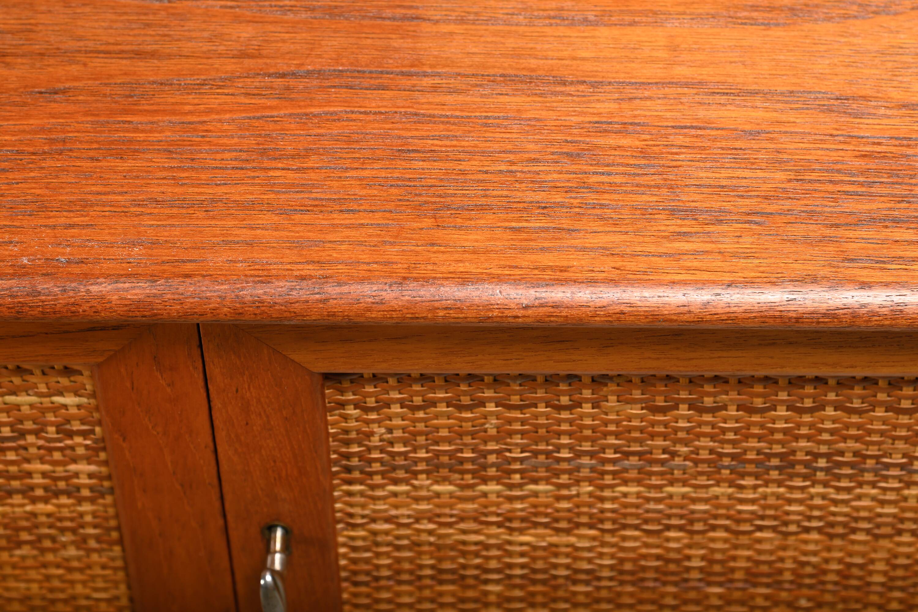 Alf Svensson Norrland Sideboard in Teak and Rattan for Bjästa Möbelfabrik