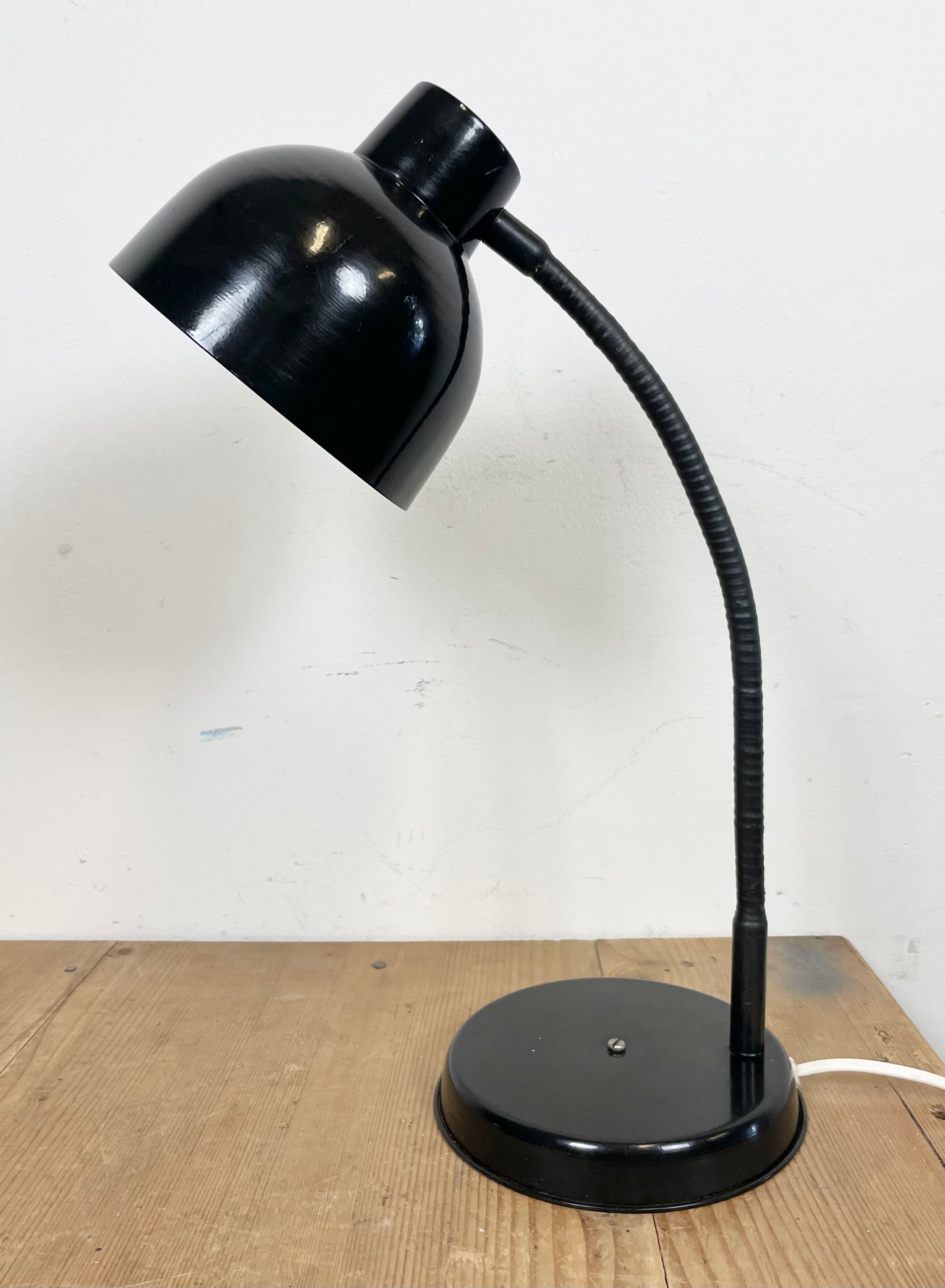 Black Industrial Gooseneck Table Lamp, 1960s