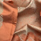 Coral butterfly tablecloth and 12 napkins