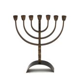 Brass 7-branch candelabra Menorah, 1960s