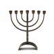 Chandelier, bougeoir Menorah en laiton à 7 branches, années 60