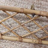 Bamboo and wicker wall coat rack