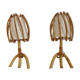 Pair of sconces Louis Sognot in rattan, bamboo 60s