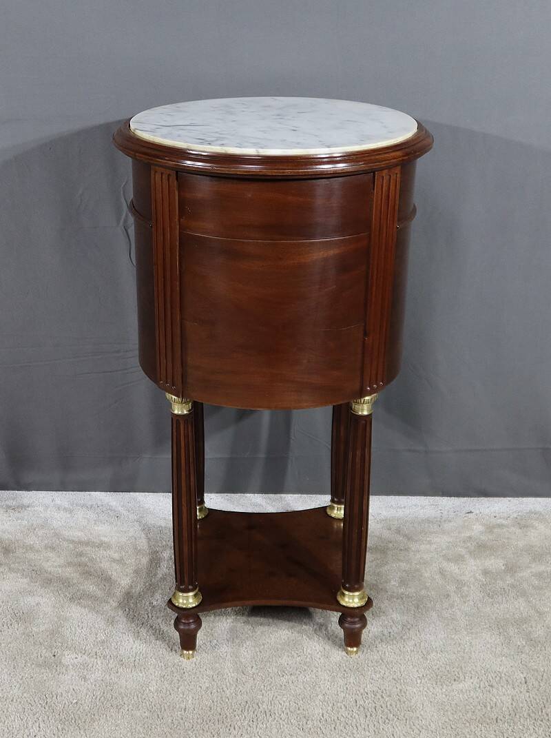 Small Tambour Table in Mahogany, Louis XVI style – Late 19th century