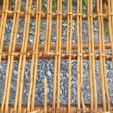 Wicker or rattan armchairs