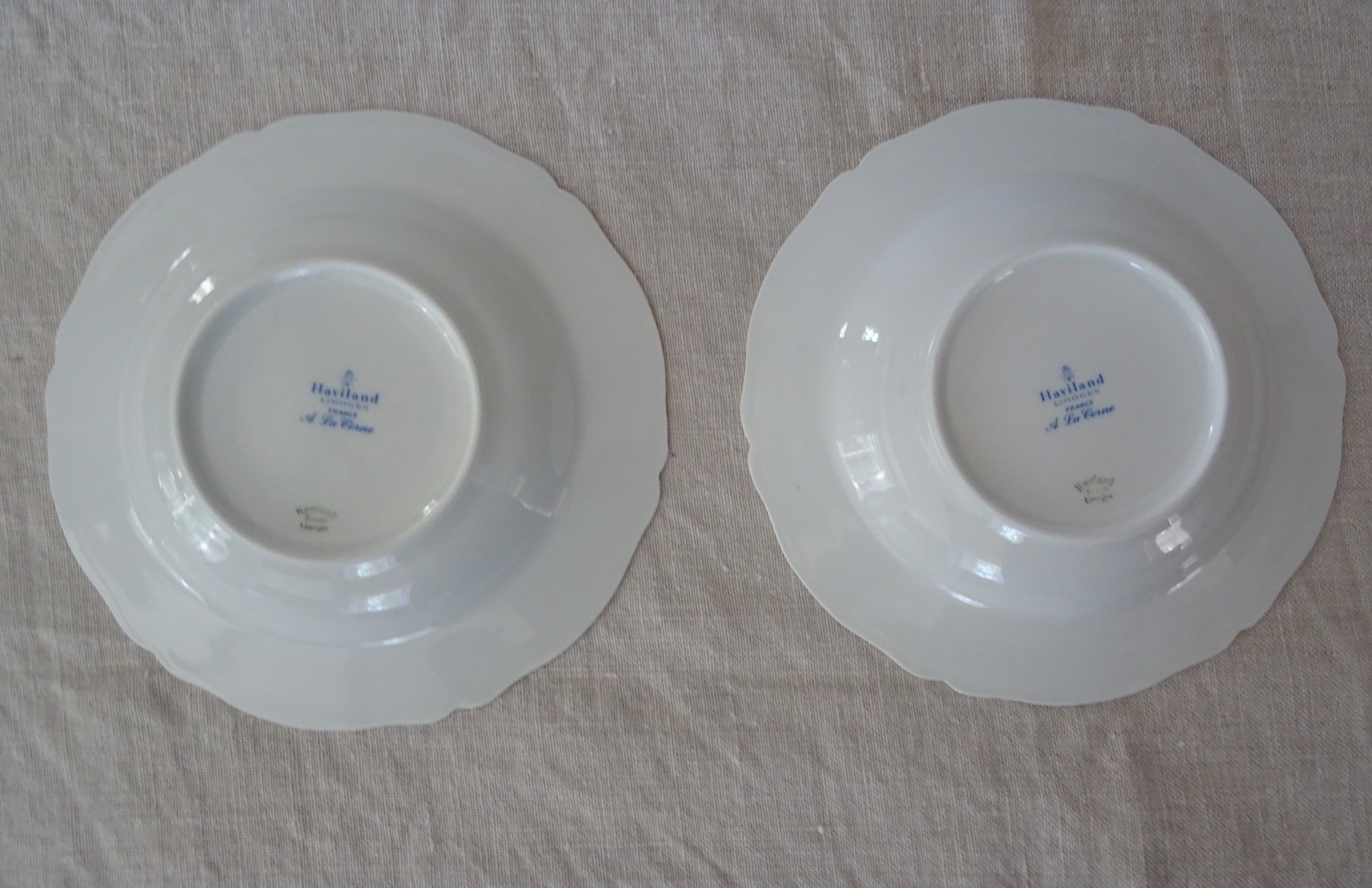 5 Plates Haviland Limoges decoration With green and gold horn