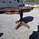 Antique round table in solid oak
