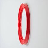 Miroir ovale en bakélite rouge de Carrara & Matta, Italie, années 1970