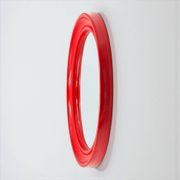 Red Bakelite Oval Mirror by Carrara & Matta, Italy 1970s