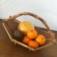 Panier / corbeille à fruits bois et bambou Vintage année 70