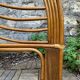 Rattan and leather headboard 140cm vintage 1970