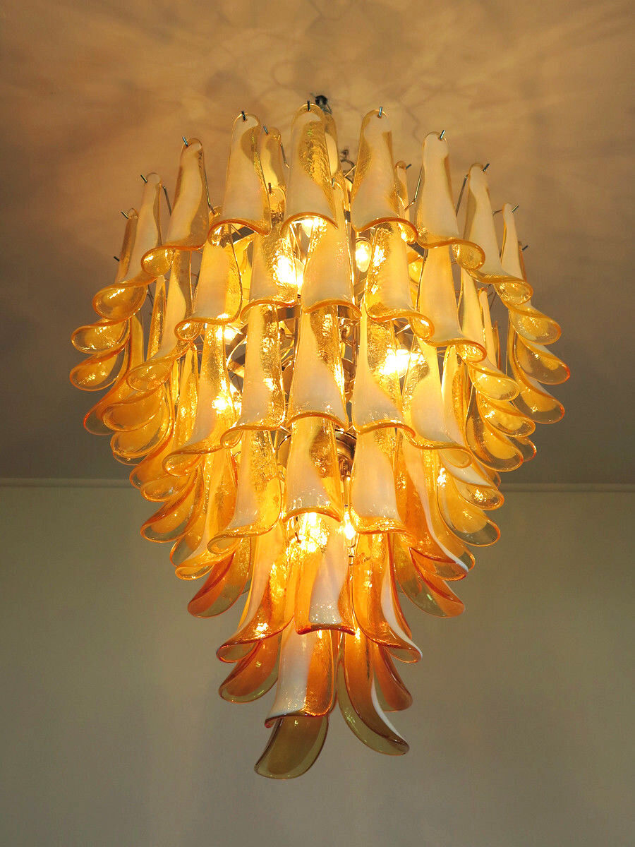 Chandelier Murano glass Canadiens Mazzega tissue 70