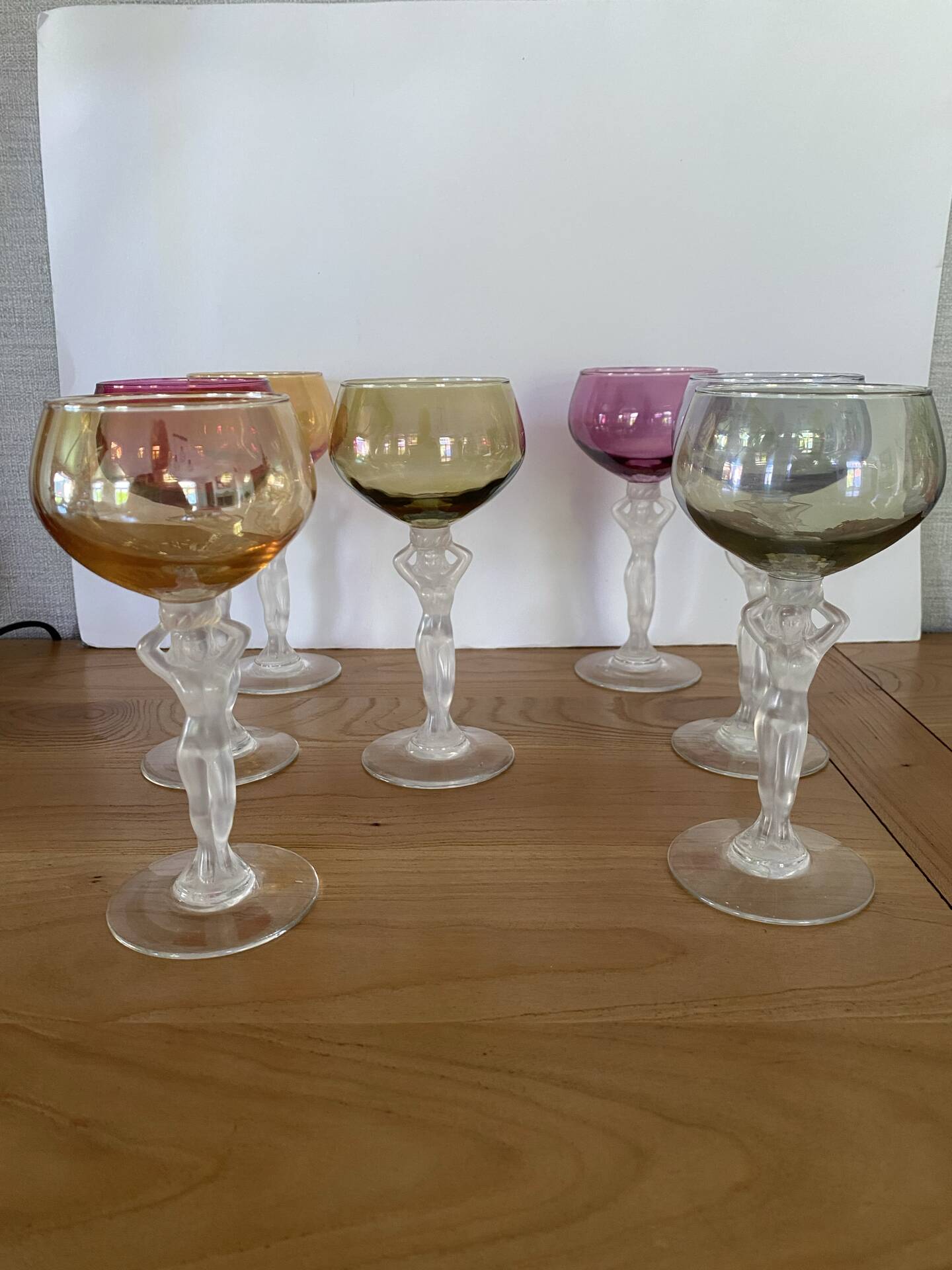 7 verres à vin en cristal de bayel modèle Venus