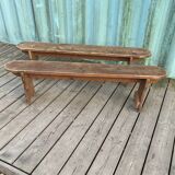 2 antique children's benches