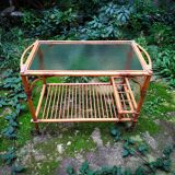 Glass and rattan service