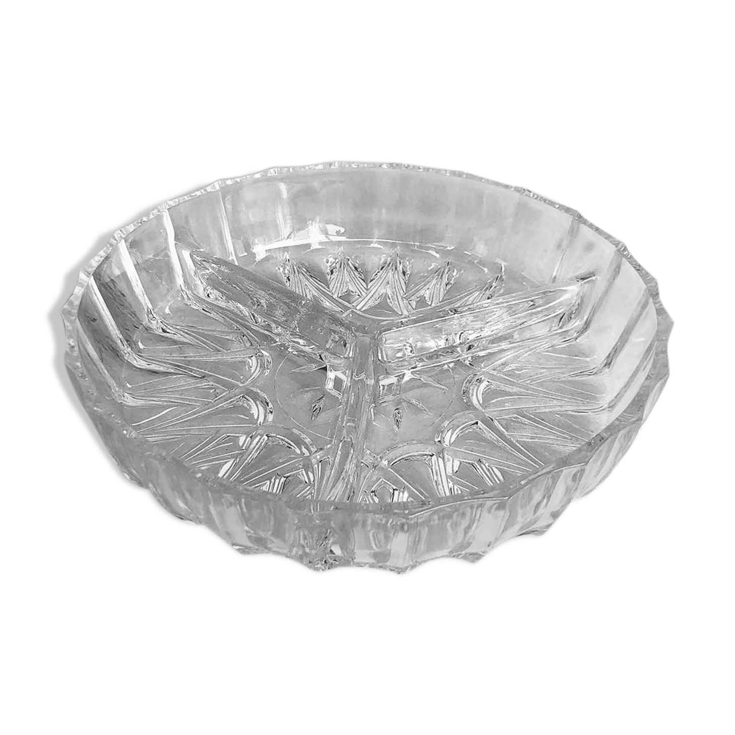 Plat en verre 3 compartiments