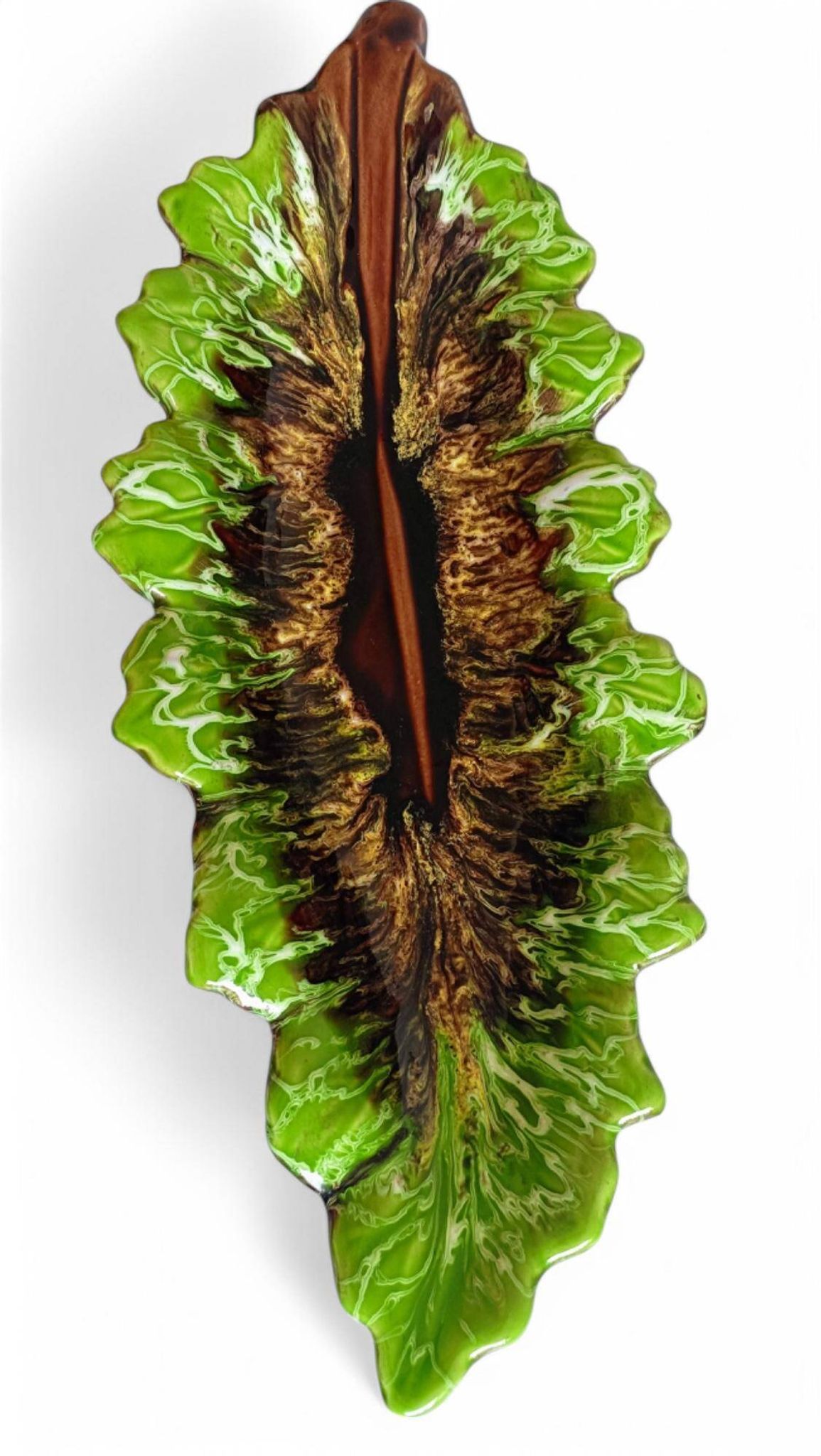 Mid-Century Majolica Centerpiece by Vallauris, Handmade, 1950s France