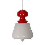 White and red space age pendant lamp